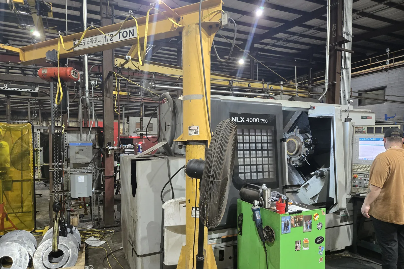 CNC machining center in the FiberPro shop