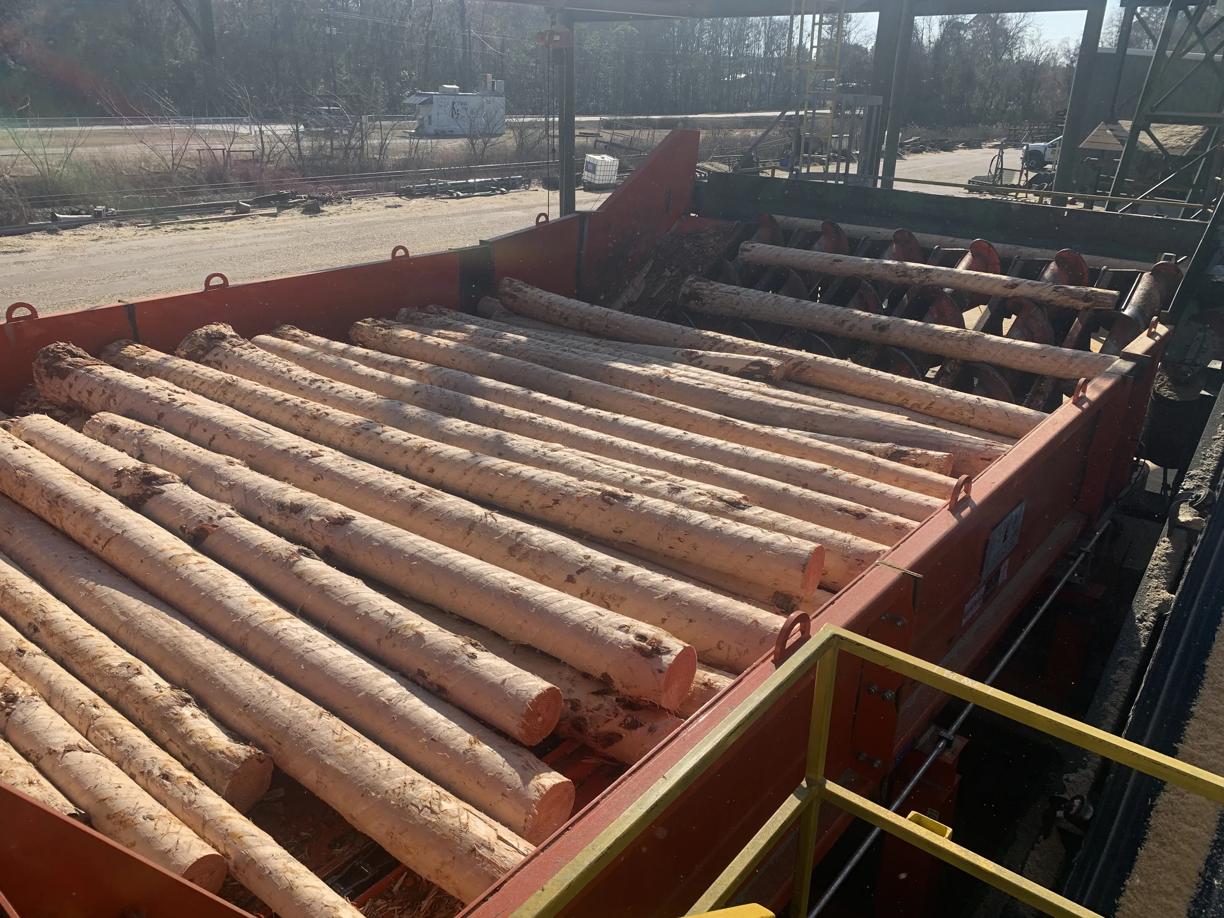 FiberPro pocket pushers and log decks at Varn Wood Products