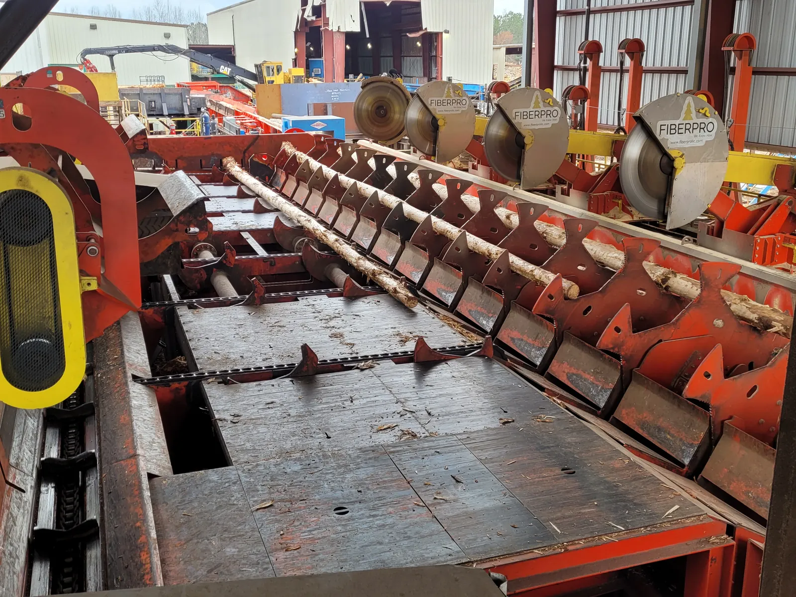Log merchandising line at Langdale Forest Products