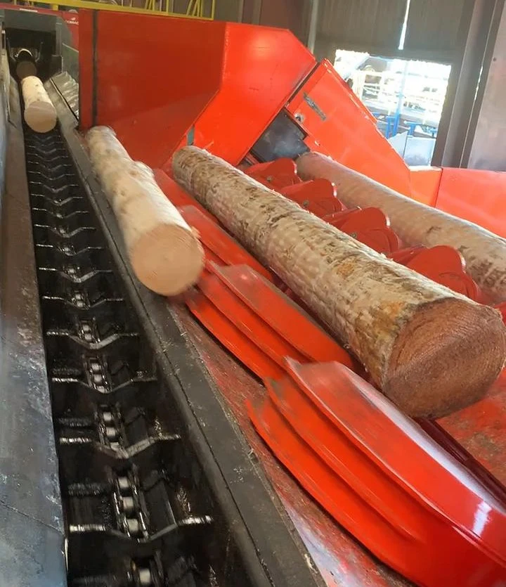 Logs on a screw feeder