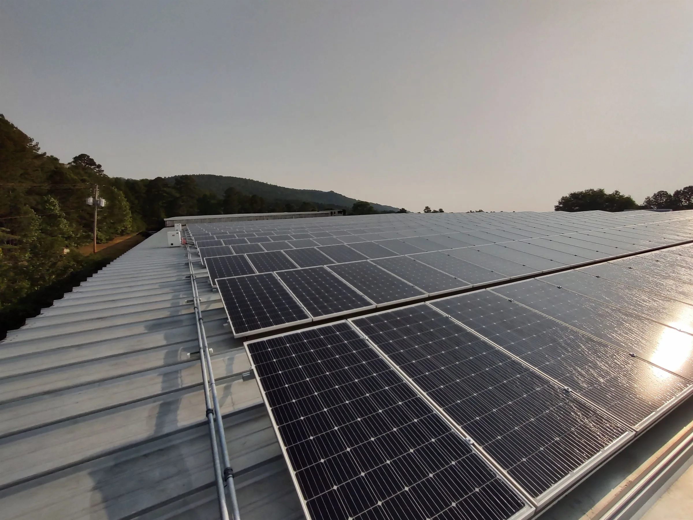 FiberPro rooftop solar array at the Hot Springs facility
